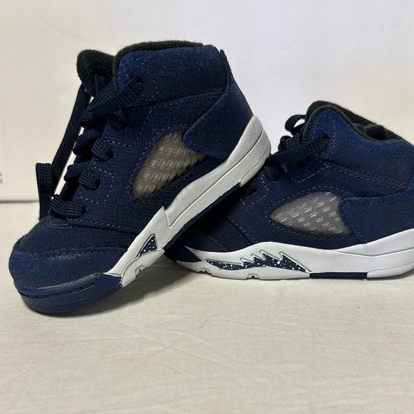 Jordan Blue and White High-Top Sneakers - Picture 1 of 5